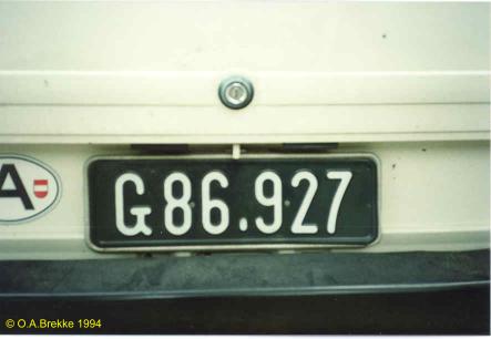 Austria former normal series rear plate G 86.927.jpg (16 kB)