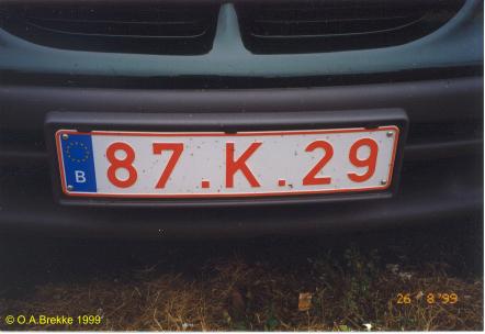 Belgium former normal series Euro front plate 87.K.29.jpg (19 kB)