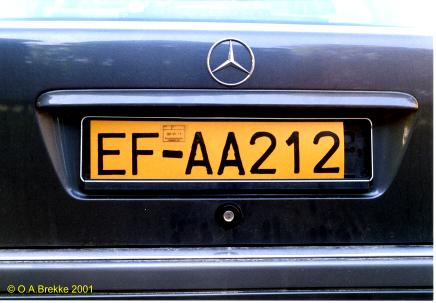 Swedish replacement plate for a German registration EF-AA 212.jpg (25 kB)
