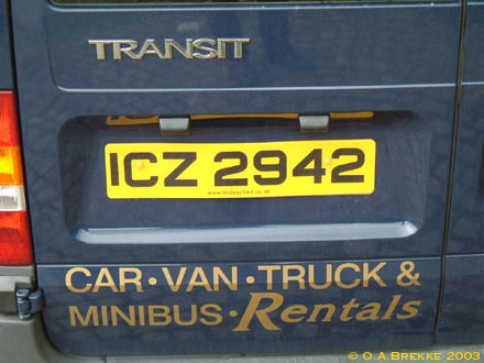 Northern Ireland normal series rear plate ICZ 2942.jpg (29 kB)