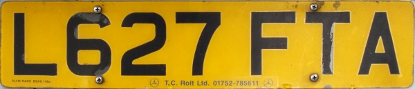 Great Britain former normal series rear plate close-up L627 FTA.jpg (37 kB)