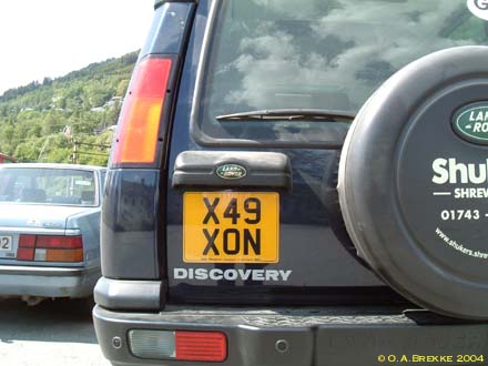 Great Britain former normal series rear plate X49 XON.jpg (25 kB)