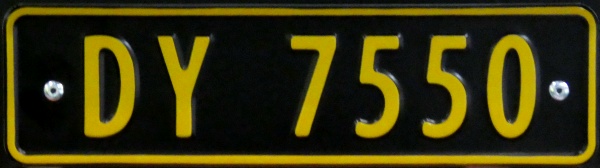 Norway four numeral series not allowed on public roads close-up DY 7550.jpg (71 kB)