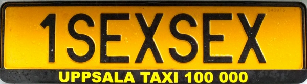 Sweden personalised taxi series former style close-up 1SEXSEX.jpg (57 kB)