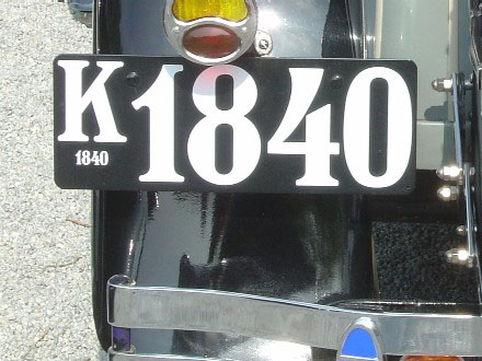 Denmark historically correct rear number plate K 1840.jpg (44 kB)