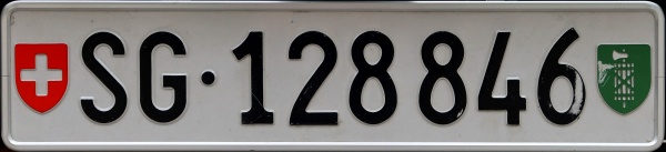Switzerland normal series rear plate SG·128846.jpg (49 kB)