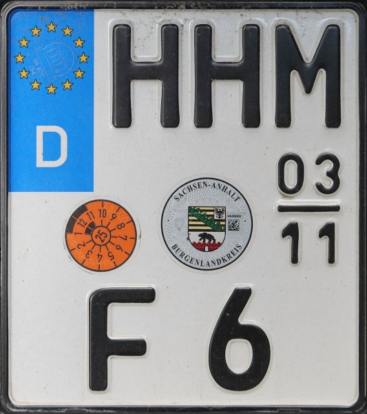 Germany seasonal motorcycle plate HHM F 6.jpg (139 kB)