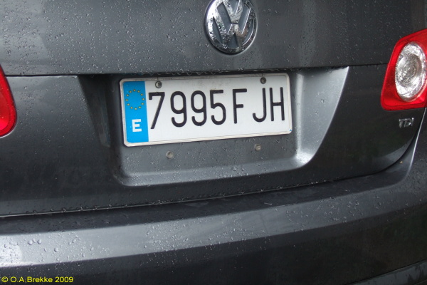 Olav's Spanish license plates - Number plates of Spain